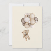 teddybeer Baby shower uitnodiging (Achterkant)