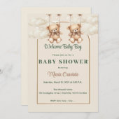 teddybeer Baby shower uitnodiging (Voorkant / Achterkant)