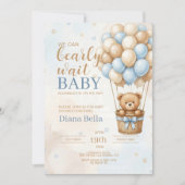 Teddybeer Baby Shower Uitnodiging (Voorkant)