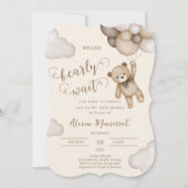 Teddybeer baby shower uitnodiging (Voorkant)