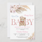 Teddybeer Baby Shower Uitnodiging (Voorkant)