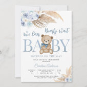 Teddybeer Baby Shower Uitnodiging (Voorkant)