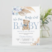 Teddybeer Baby Shower Uitnodiging (Staand voorkant)