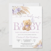 Teddybeer Baby Shower Uitnodiging (Voorkant)
