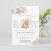 Teddybeer Baby Shower Uitnodiging (Staand voorkant)