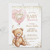 Teddybeer Baby Shower Uitnodiging (Voorkant)