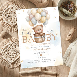 Teddybeer Baby Shower Uitnodiging