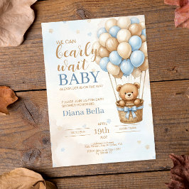 Teddybeer Baby Shower Uitnodiging