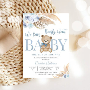 Teddybeer Baby Shower Uitnodiging