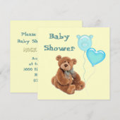  teddybeer Baby shower uitnodiging (Voorkant / Achterkant)