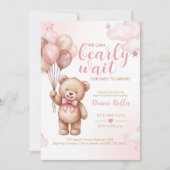 Teddybeer Baby Shower Uitnodiging (Voorkant)