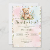 Teddybeer Baby Shower Uitnodiging (Voorkant)