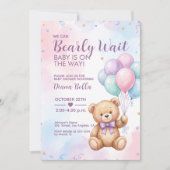 Teddybeer Baby Shower Uitnodiging (Voorkant)