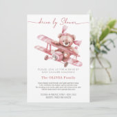 teddybeer | Baby shower van Mail Pink Kaart (Staand voorkant)