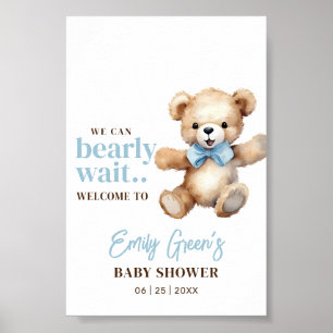 Teddybeer Baby Shower, We kunnen nauwelijks wachte Poster