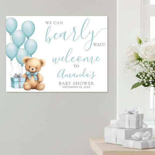 Teddybeer Baby Shower Welkom Poster