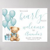 Teddybeer Baby Shower Welkom Poster (Voorkant)