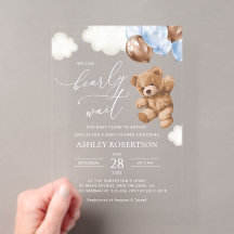 Teddybeer, Babybeer, Blauwe Ballonnen, Baby Shower