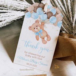 Teddybeer-babyfeestje We kunnen bijna niet wachten Cadeaulabel