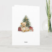 Teddybeer Baby's Eerste Kerstmis Kaart (Achterkant)