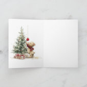 Teddybeer Baby's Eerste Kerstmis Kaart (Binnen)