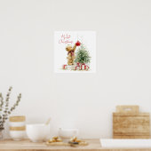 Teddybeer Baby's Eerste Kerstmis Poster (Keuken)