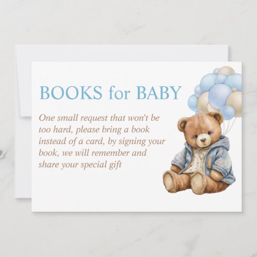 Teddybeer babyshower barely wait boek verzoek kaart (Voorkant)
