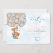 Teddybeer Babyshower Bedankkaart (Voorkant)