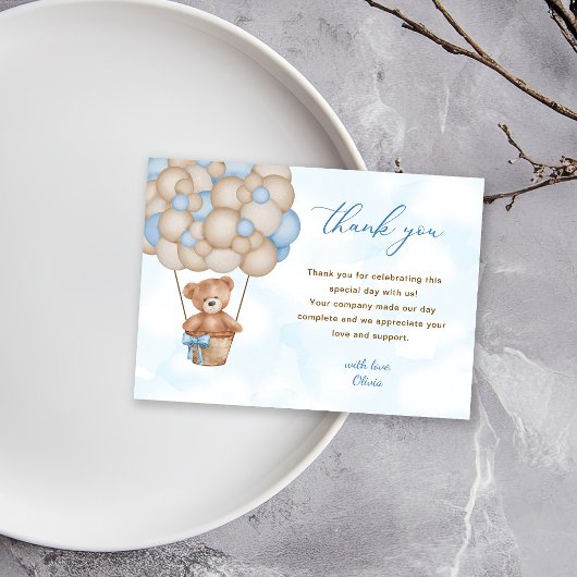 Teddybeer Babyshower Bedankkaart