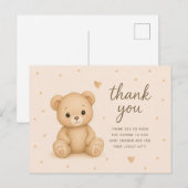 Teddybeer Babyshower Bedankt Briefkaart (Voorkant / Achterkant)