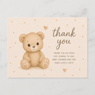 Teddybeer Babyshower Bedankt Briefkaart