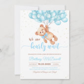 Teddybeer Babyshower Beer met Ballonnen Kaart (Voorkant)