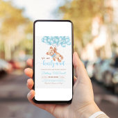 Teddybeer Babyshower Beer met Ballonnen Kaart