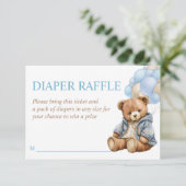 Teddybeer babyshower beerlijd wachten luierspel kaart (Staand voorkant)