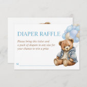 Teddybeer babyshower beerly wait luierspel kaart (Voorkant / Achterkant)