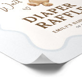 Teddybeer Babyshower Jongen Luierspel Poster (Hoek)