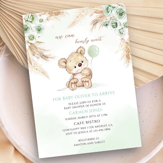Teddybeer-babyshower Kaart