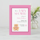 Teddybeer Babyshower Kaart (Staand voorkant)