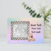 Teddybeer Babyshower  Kaart (Staand voorkant)