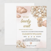Teddybeer babyshower kaart (Voorkant / Achterkant)