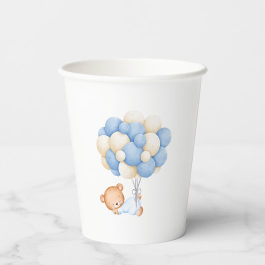 Teddybeer Babyshower Papieren Bekers (Achterkant)