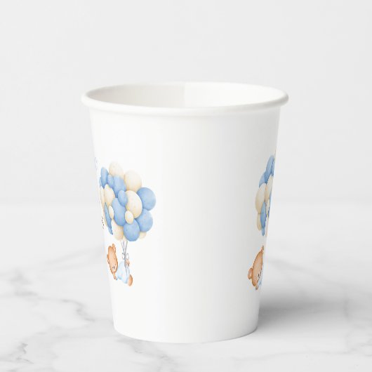 Teddybeer Babyshower Papieren Bekers (Links)