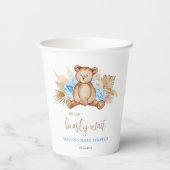 Teddybeer babyshower papieren bekers (Achterkant)