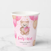 Teddybeer babyshower papieren bekers (Voorkant)