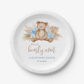 Teddybeer babyshower papieren bordje (Voorkant)