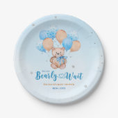 Teddybeer babyshower papieren bordje (Voorkant)