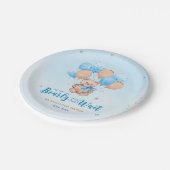 Teddybeer babyshower papieren bordje (Gekanteld)
