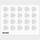 Teddybeer Babyshower Ronde Favor Sticker (Vel)