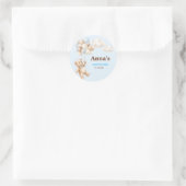 Teddybeer Babyshower Ronde Favor Sticker (Tas)