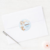 Teddybeer Babyshower Ronde Favor Sticker (Envelop)